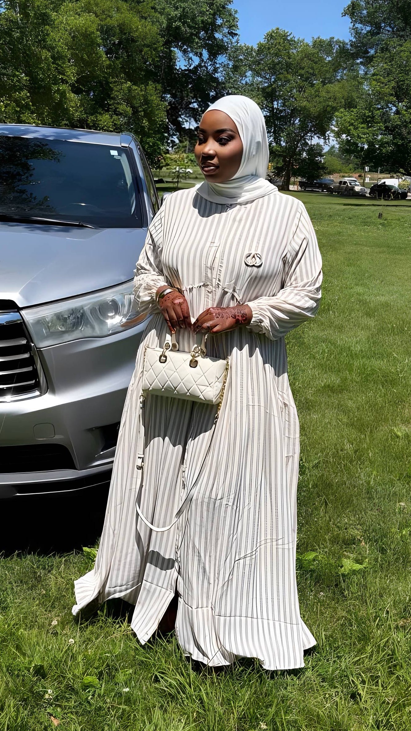 Grey & Blush Pink Abaya