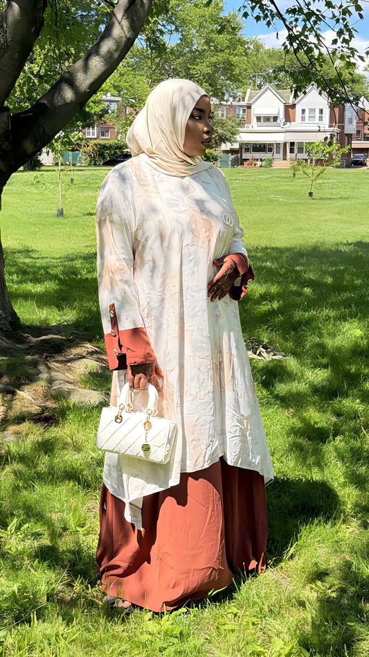 Marble Elegance Maxi Dress
