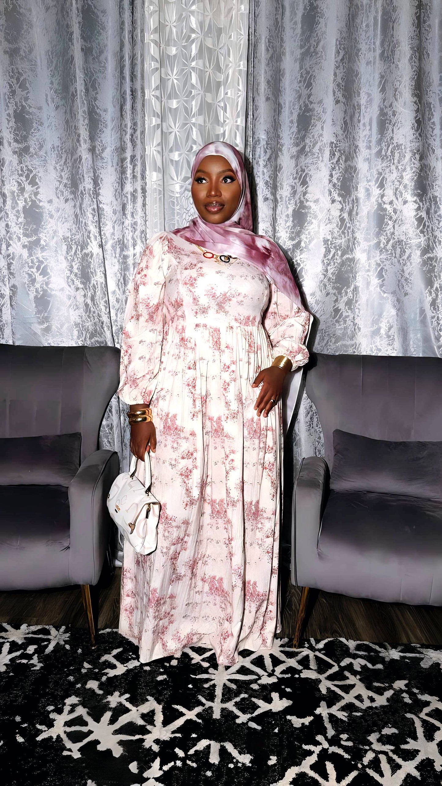 Amina Printed Modest Dress