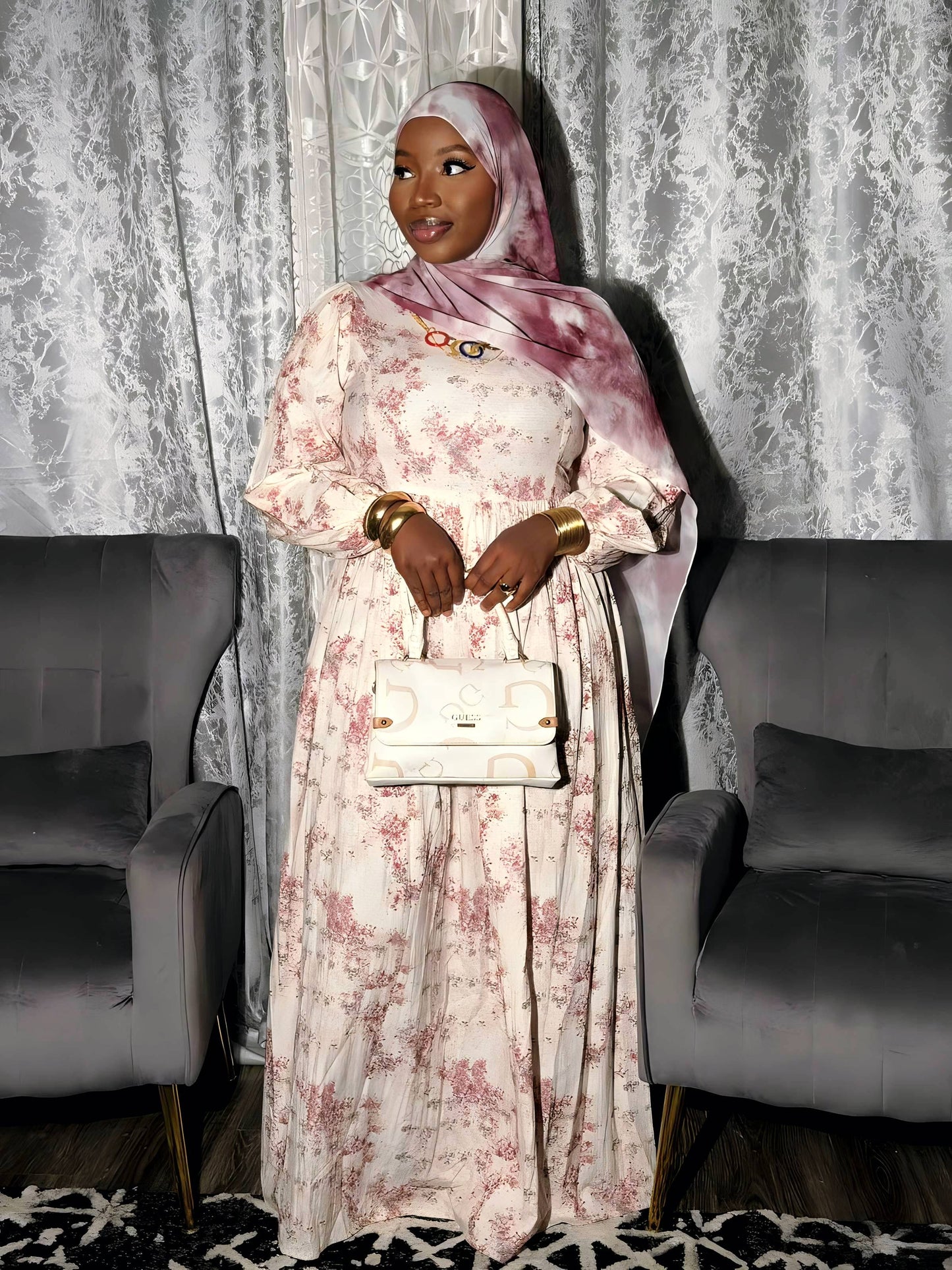 Amina Printed Modest Dress