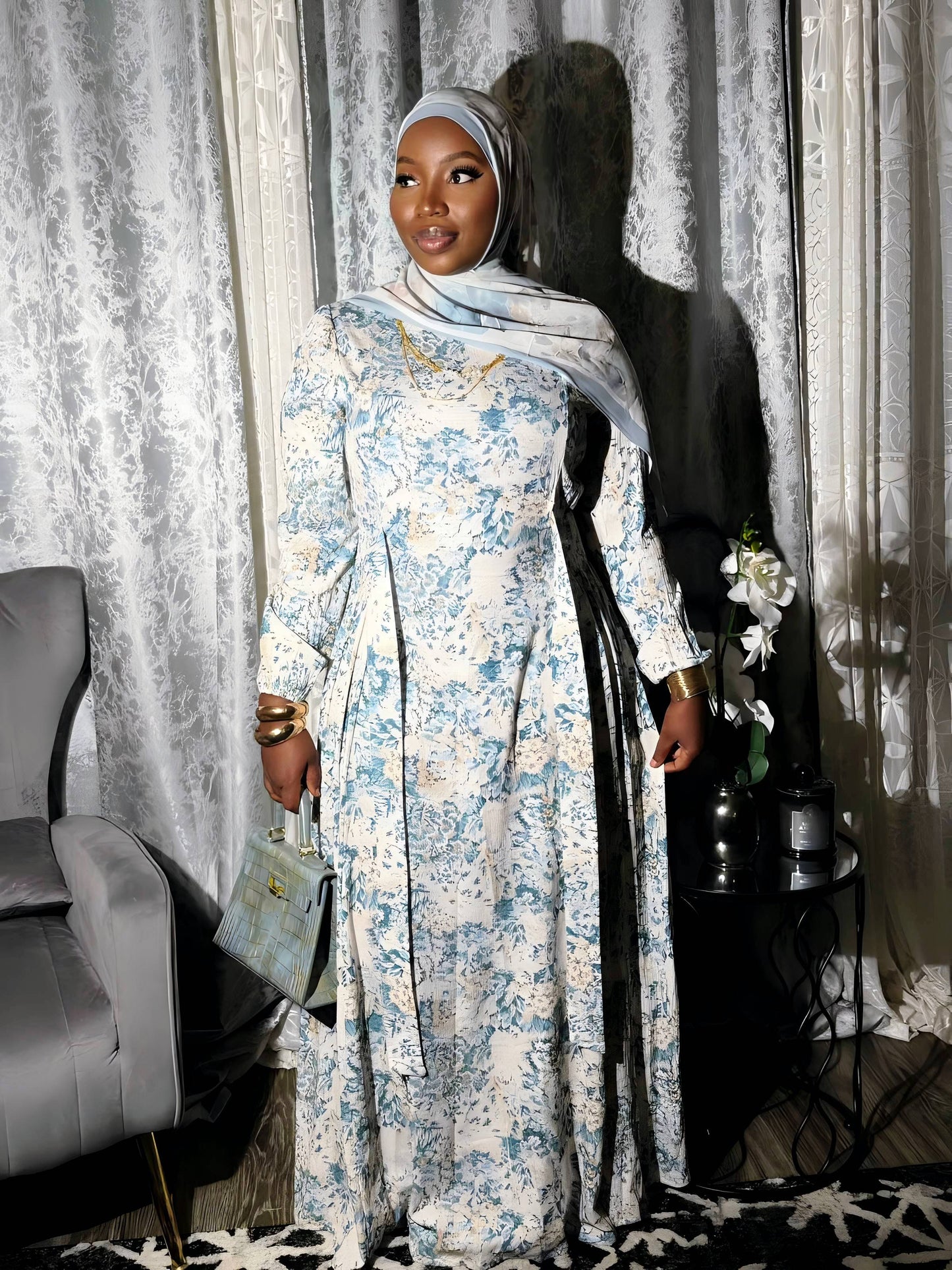 Amina Printed Modest Dress